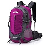 G4Free 35 l wasserdichter Wanderrucksack, Outdoor-Rucksack, Trekking, Tagesrucksack für Camping, Wandern, Rucksackreisen, Klettern, mit Regenschutz, rosarot, Wanderrucksack