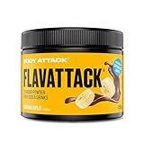 Body Attack Flavattack - Banana Split - 250 g, nur 11 kcal/Portion - Intensives Flavour Pulver für Müsli, Rice Pudding, Haferflocken, Drinks etc. - Geschmackspulver ohne Palmöl, Aspartam, Gluten
