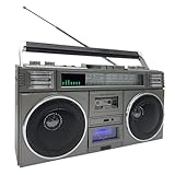 Retro Boombox, Kassettenspieler Im Stil Der 1980er Jahre, Kassettenspieler, AM/FM-Kurzwellenradio, USB, Micro SD, Kabelloses Bluetooth, 4 Lautsprecher, HiFi-Klangqualität Für Familientreffen