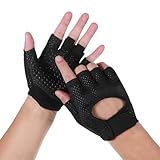 Trainingshandschuhe, Atmungsaktive Gewichtheberhandschuhe, Schwarze Handschuhe für Frauen Und MäNner, Halbfinger-Fitnesshandschuhe für Fitnessstudio, Radfahren, Fitnesstraining, Anti-Hornhaut-Handsch