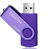 ENUODA USB Stick 64GB USB Speicherstick Rotate Metall High Speed USB 2.0 Memory Stick für PC Laptop Computer (Lila)