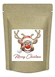 Tee Fröhliche Weihnachten Weihnachtstee Merry xmas Teegeschenk zu Weihnachten von Quertee - 70 g in der Zip Tüte