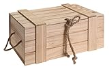 Meinposten Holzkiste mit Deckel Kiste Schatzkiste Schatztruhe Holzkasten Holz braun Truhe (H 11 x B 30 x T 20,5 cm)