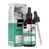 animigo Hanföl für Hunde & Katzen - 60ml Kaltgepresstes, reines Hanfsamenöl mit Omega 3, 6 & 9 - Zur Entspannung und für Gelenke - Hanfsamenöl für Tiere