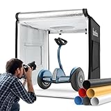 Huzofexo Fotostudio Lichtbox Fotobox Set 60x60x60cm Professional Dimmable Shooting Zelt Kit mit CRI98 LED Licht-6 Farbhintergründe, Multi-Winkel zu schießen