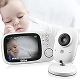 Genérico Babyphone Überwachungskamera mit LCD, 8,9 cm (3,5 Zoll), mit HD-Kamera, Vox-Babyfon, Nachtsicht, Wecker, bidirektionale Kommunikation, Hören von Babys