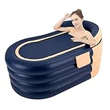 Badewanne Aufblasbar 84×140×74 cm Aufblasbare Faltbare Mobile Freistehende mit Drahtlose Wiederaufladbare und Luftpumpe Entwässerungsrohr für Schwimmbad Camping Bäder