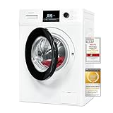 Exquisit Waschmaschine WA58214-340A | 8kg | Energieklasse A | Kurzprogramm, Eco-Funktion, Feinwäsche | Startzeitvorwahl | LCD-Display