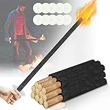 Ikodm 50 Stück Fackeln für draußen, 45 min Brenndauer Gartenfackeln, 42cm wachsfackeln, Fackeln für fackelwanderung& Party & Garten & Lagerfeuer, neujahr, weihnachten, martinstag