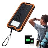 Solarpanel-Powerbank, multifunktionales kabelloses Ladegerät, Schnellladegerät, 10000 mAh eingebaute LED-Taschenlampe, für Reisen, Zuhause, und Outdoor-Einsatz Rucksackreisen