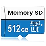 Ziemiaf SD Karte 512GB Große Kapazität SD Card Schnelle Geschwindigkeit Memory Card Wasserdicht Speicherkarte Geeignet für die Datenspeicherung in Computern/Autoradios