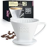 Moritz & Moritz Permanent Kaffeefilter Porzellan Größe 2 – Kaffeefilter Wiederverwendbar – kompatibel mit Melitta Filtertüten 1x2 – Kaffee Filteraufsatz für 2-3 Tassen