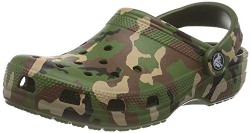 Crocs Unisex Classic Printed Camo Clog, Army Green/Multi, 43/44 EU