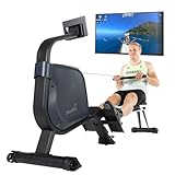 Skandika Rudergerät Njord | Ruderergometer mit 16 Stufen, klappbar, Studioqualität, 8 kg Schwungmassensystem, max. 180 kg, Lange Laufschiene, Kinomap, Bluetooth, | Fitnessgerät für Zuhause