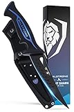 DALSTRONG Curved Boning Knife - 6 inch - Night Shark Series - 7CR17MOV High Carbon Steel - Titanium Coated Blade - Water Outdoor & Fishing - Polypropylene Handle - Nylon Sheath - NSF Certified