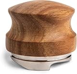 Gcljlmy Distributor (51 mm) zur Extraktion des Kaffeepucks - Kaffeeverteiler für Siebträger mit Einstellbarer Höhe I Leveler aus Edelstahl und Holz-inkl. Ablage I Tamper (58 mm)