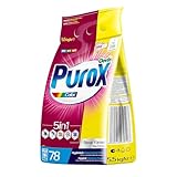 PUROX COLOR Waschpulver im Foliensack (78 Waschladungen) – Waschmittel für farbige Textilien, entfernt Flecken, umweltfreundlich, schutz vor Kalkablagerungen, 5,5 kg