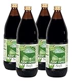 KOPP Vital® Bio-Aloe-Vera-Saft | Karton mit 4 x 1 Liter | 100% Direktsaft | Bio-Qualität | Naturtrüber Frischpflanzensaft | Hohe Aloverose-Gehalt