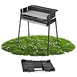 Tragbarer Holzkohlegrill Aus Kohlenstoffstahl Outdoor Grill Mit Abnehmbaren Beinen Und Gewürzregal, Klappbarer BBQ Grill Für Camping,Garten Und Balkon,outdoor Grill,Camping Grill(Without handbag)