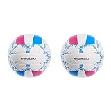 Amazon Basics Freizeit Volleyball - Größe 5, weiss , blau , pink