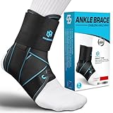 Healrecux Sprunggelenkbandage Knöchelbandage für Damen und Herren, Einstellbares bandage fußgelenk, Knöchelstabilisator Fußbandage für Plantarfasziitis, Laufen Fussball, Sport Schützen - S