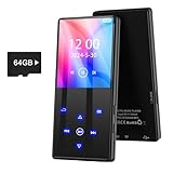 Gueray 128GB MP3-Player mit Bluetooth 5.0 Tragbarer MP3 Player Digitaler Musikspieler mit HiFi-Sound Eingebauter FM-Radio Lautsprecher Unterstützung Sprachrekorder TF-Karte