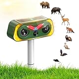 Uffylle Katzenschreck Ultraschall Dualer Solar Eule, 2 Modus Tiervertreiber, IP68 Marderschreck mit LED Bewegungsmelder zur Abwehr von Katzen, Mardern und Hunden vertreiben Garten, 1 Stück