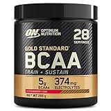 Optimum Nutrition Gold Standard BCAA Train + Sustain, Aminosäuren Pre-Workout-Pulver, Sportgetränk mit Vitamin C, Zink, Magnesium & Elektrolyten, Erdbeere-Kiwi-Geschmack, 28 Portionen, 266 g