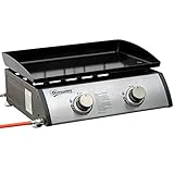 Outsunny Gasgrill mit 2 Brenner 5 kW Grillfläche 47,5 × 35,5 cm tragbarer Tischgrill Tischgasgrill aus Edelstahl BBQ Campinggrill für Garten Balkon Camping Silber