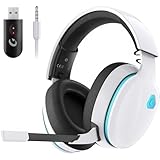 Gvyugke 2,4 GHz Wireless Gaming Headset für PC, PS4, PS5, Mac, Switch, Bluetooth Kabelloses Kopfhörer mit abnehmbarem Mikrofon mit Geräuschunterdrückung, 3,5 mm Kabelmodus für die Xbox-Serie