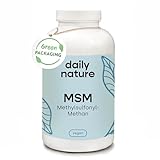 dailynature MSM Kapseln hochdosiert | 365 Kapseln | Nahrungsergänzungsmittel mit 1600 mg MSM Pulver Methylsulfonylmethan pro Tagesdosis | vegan & ohne Zusätze | glutenfrei | laktosefrei