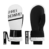 Snowboardhandschuhe für Damen, Snowboardhandschuhe für Herren - Winterhandschuhe, Touchscreen Thermohandschuhe, Skihandschuhe, Schneehandschuhe, Reithandschuhe, Weiß, M