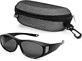 Bezzee Pro Aufsatz für Sonnenbrille Herren polarisiert - Überbrille für Sonnenbrille Damen - UV400 Sunglasses Men - Antireflex Sonnenbrillen Herren - Polbrille Angeln