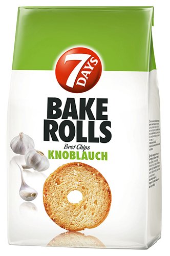 8 x 7 Days - Bake Rolls Brotchips Knoblauch - 250g