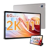 HiGrace 2K Tablet 11 Zoll WiFi 6 Octa-Core Prozessor, Android 13, 10(4+6) GB RAM+128GB ROM(1TB TF), 2000x1200 IPS, 5MP+13MP Dual Kamera, Split-Screen, 6800mAh, Widevine L1, BT5.0, mit Hülle(Silber)