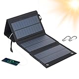 Solarpanel Faltbar, Afenau 10W Solar Ladegerät Handy, USB Anschluss Solar Panels, Wireless Mini Solarpanel Outdoor für Smartphones, Tablets, Handgehaltene Fans