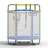 CZCPARY Kindertrampolin, Outdoor-Trampolin für Kinder, Geeignet für Indoor und Outdoor, mit Sicherheitsnetz, Schaukel, 1.45 * 1.7M Gewicht 50 kg