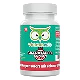 Granatapfel Kapseln - hochdosiert - 400 mg Granatapfelschalen-Extrakt - 160 mg Ellagsäure - Qualität aus Deutschland - ohne Zusätze - vegan - laborgeprüft - starkes Antioxidans - Vitamineule®