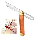 Favengo Square Wooden Bevel Sliding T Bevel Einstellbare Bevel Gauge mit Hartholzgriff Klinge aus rostfreiem Stahl, 9-Zoll-Carpenter Square-Werkzeug für Handwerker, Schreiner, Architekten