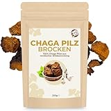 Curly Superfood Chaga Pilz Brocken Wildsammlung 250g - Nachhaltig & Wild gesammelt aus nordischen Wäldern - 3-5cm groß für Chaga Pilz Tee & Chaga Kaffee - Chaga Brocken in Rohkostqualität