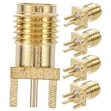 KICHOUSE 5Stücke Koaxialstecker Sma Buchse Vertikale Durchgangslochverbindung Weiblich Für Pcb Randmontage Stabile Verbindung Für Kommunikations Broadcast Anwendungen