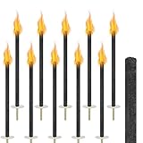 Aufun 30 Stück Fackeln Brenndauer 100 Minuten, Wachsfackeln aus Natürlichem Wachs für Draußen, Mit Extra langer Griff, Taschenlampe für Garten, Outdoor, Wandern, Nachtwanderung