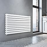 SONNI Design Heizkörper 593x1200mm Weiß Doppellagig Horizontal Paneelheizkörper Seitenanschluss Badheizkörper