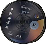 MediaRange BD-R 25GB 6-Fache Schreibgeschwindigkeit, Vollflächig bedruckbar, 25er Cakebox