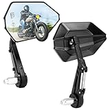 KEMIMOTO Lenkerendenspiegel Motorrad, 2 Stück Motorrad Spiegel Rückspiegel E-geprüft, 360°drehbarer Lenkerspiegel, 7/8' 22mm Seitenspiegel Universal Kompatibal mit Scooter Roller