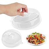 TDUNSYA 2 Stück Mikrowellenabdeckhaube, Transparent Microwellenabdeckungen mit Einstellbarem, Stapelbare Abdeckhaube für Mikrowelle Platte Abdeckung, 25cm und 17cm für Mikrowelle Verhindert Spritzen