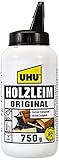 UHU Holzleim Original Flasche, Universeller Weißleim - geeignet für alle üblichen Holzarten und -verklebungen, 750 g