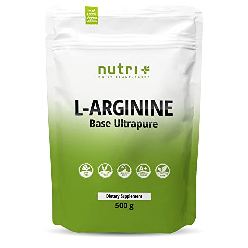 L-Arginin Base Pulver 500g - höchste Dosierung - pflanzlich durch Fermentation - reines L-Arginine Powder - Vegan - Neutral - ohne Zusatz - Premiumqualität