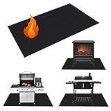 WOCVRYY BBQ Floor Protection mat, fire Pit mat, Gas Grill mat, Under Fireproof Underlay, Reusable, Non-Stick Material, Anti-Fall, Easy to clean and Waterproof, 130 x 160 cm
