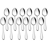 Herogo Kaffeelöffel, 12 Stück Teelöffel aus Edelstahl, 14 cm Espressolöffel Klein Löffel für Kaffee, Espresso, Tee, Nachspeise, Müsli, Spiegelfinish, Langlebig & Spülmaschinenfest, Metall Silber
